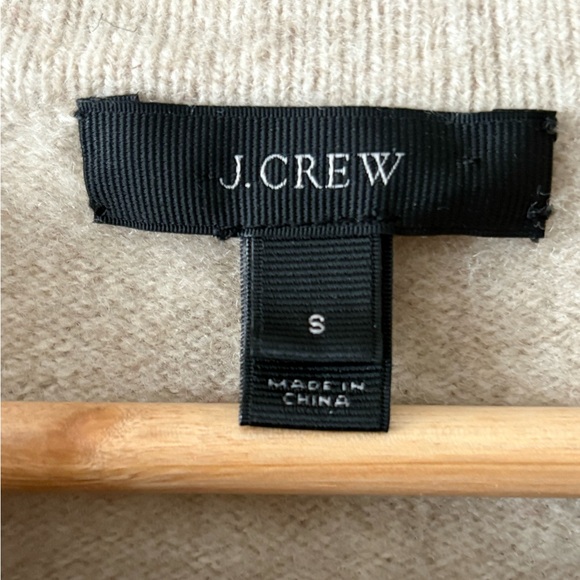 J.Crew 100% Wool Colorblock Sweater | Tan & Oatmeal | Size S | Zip Detail - Picture 4 of 5